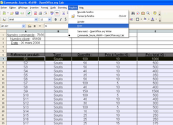 Fixer ligne OpenCalc 1