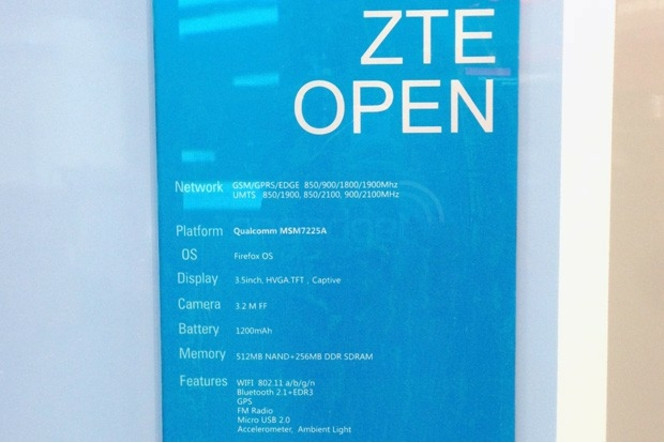 ZTE Open specs