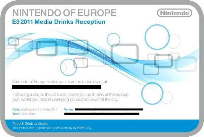 Invitation Nintendo E3 2011