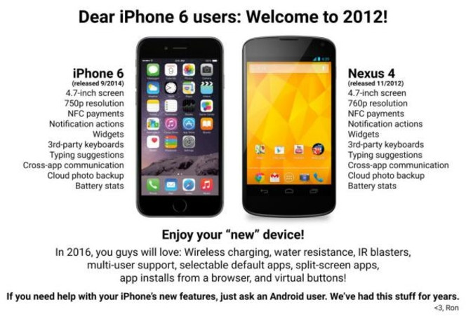 iPhone 6 Nexus 4 bashing