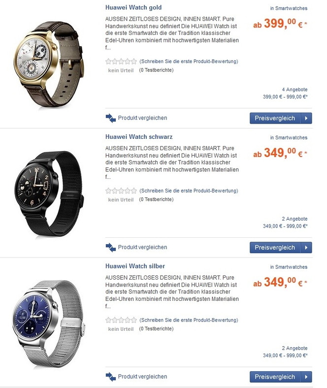 Huawei Watch prix