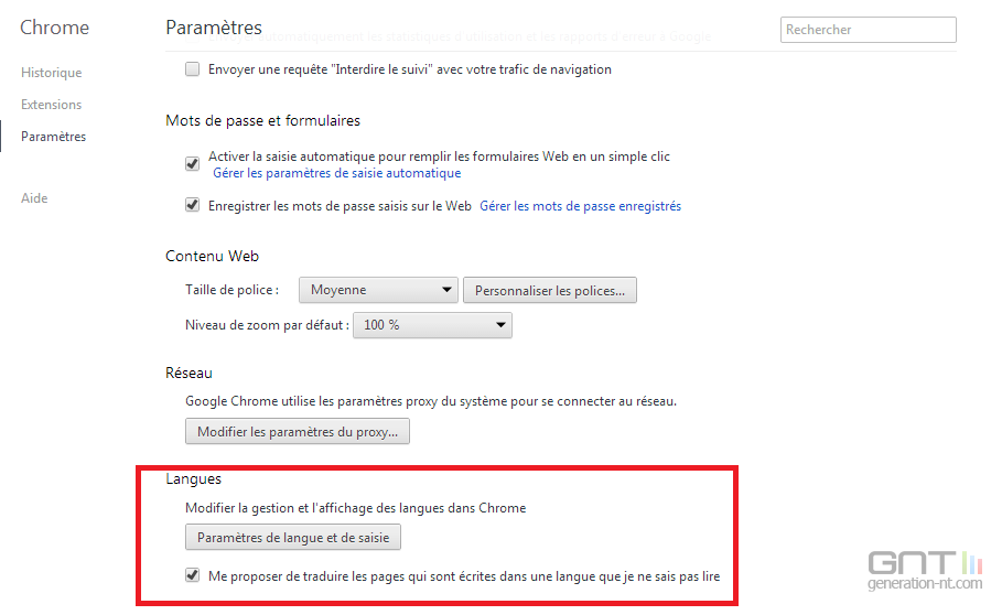 Chrome traduction automatique 3
