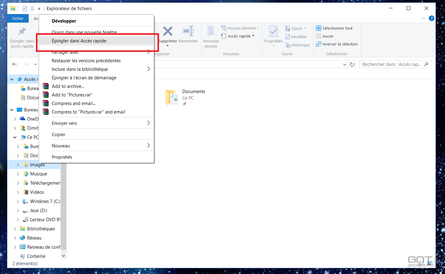 Dossiers Favoris Windows 10 (3)