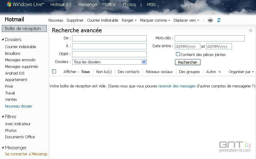 Hotmail recherche email 3