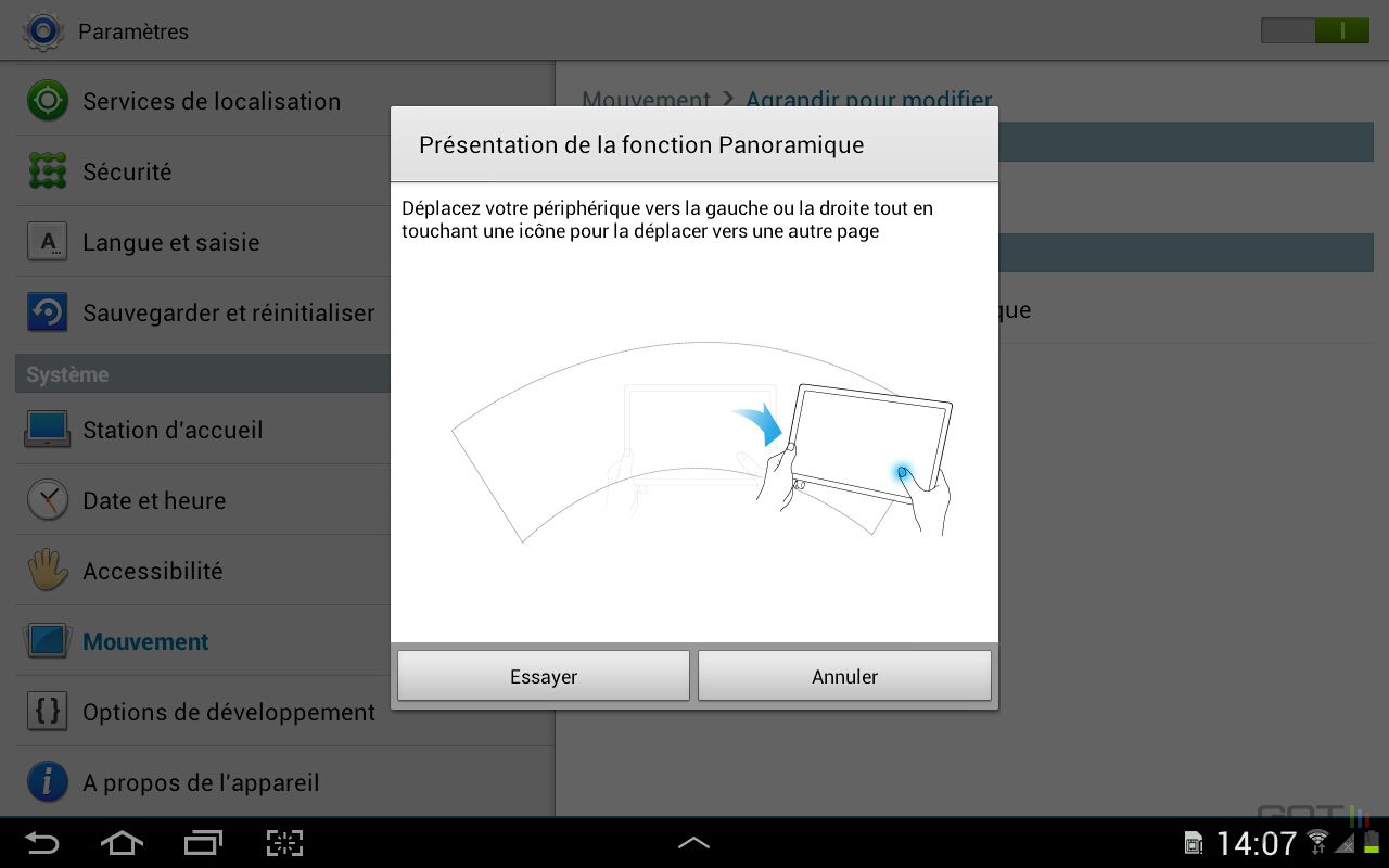 Actions mouvement Android Samsung (5)