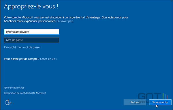 Windows 10 compte Microsoft