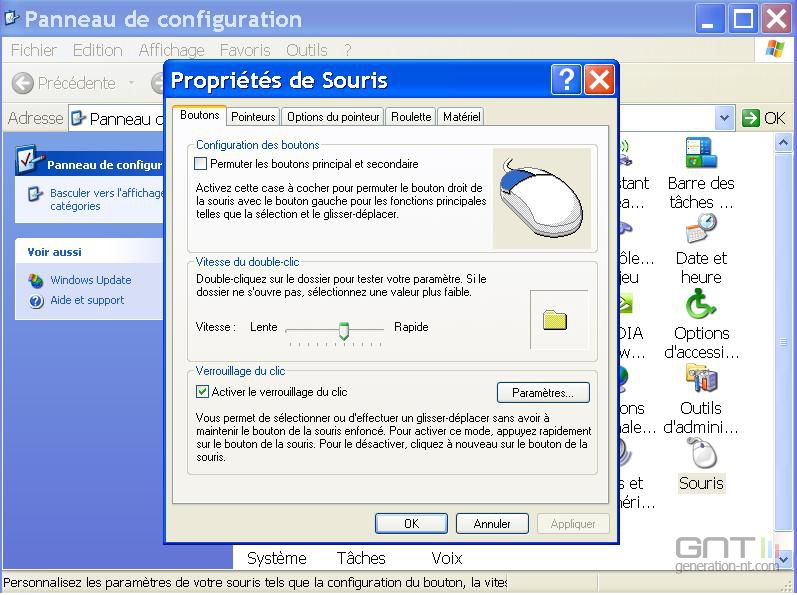 Verrouillage clic souris Windows 3