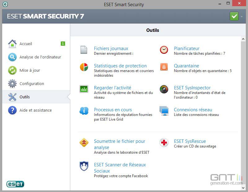 Eset Smart Security 7 outils