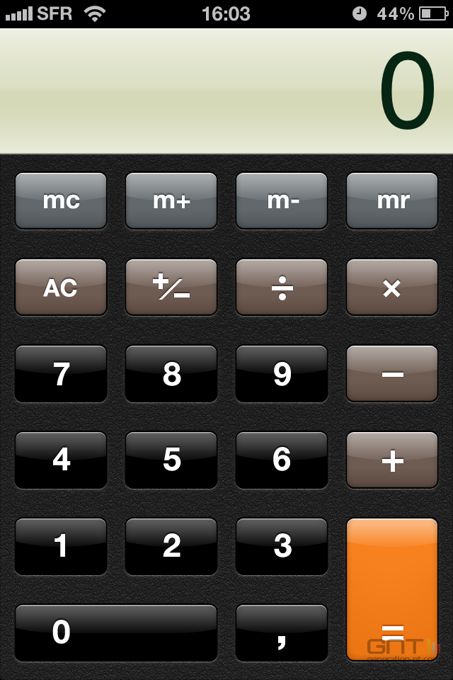 Calculatrice iOS 001
