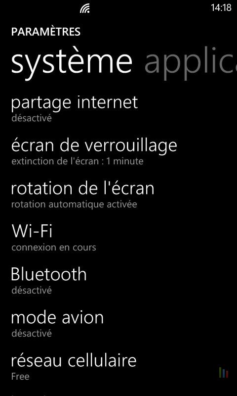 Partage 3G Windows Phone 2