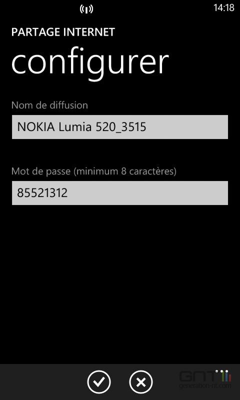 Partage 3G Windows Phone 4