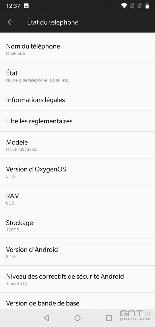 OnePlus 6 configuration