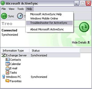 ActiveSync screen1