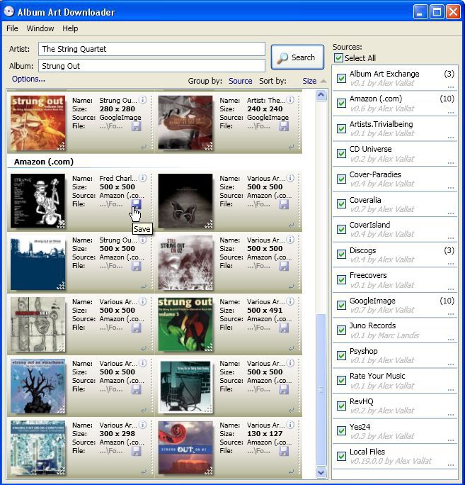 Album Art Downloader screen 2