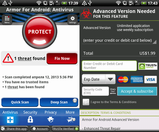 android faux antivirus