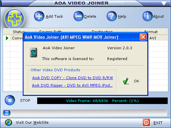AoA Video Joiner screen 2