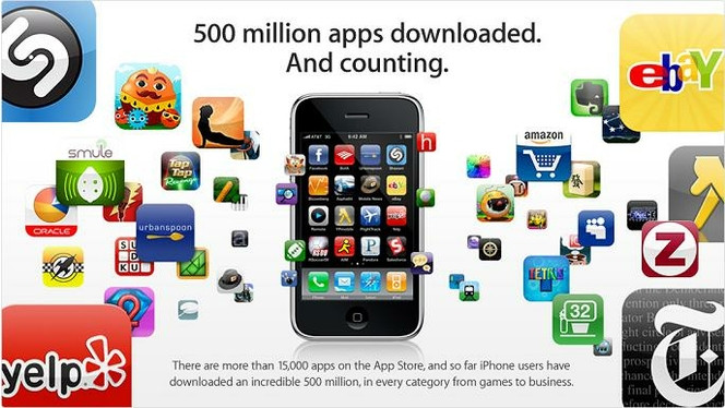 Apple iPhone App Store 500 millions