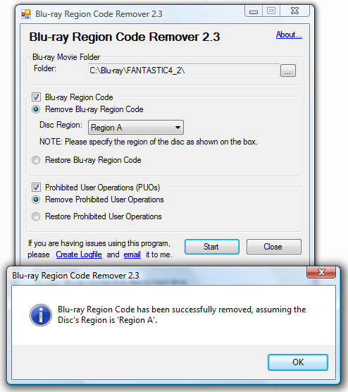 Blu-ray Region Code Remover screen2