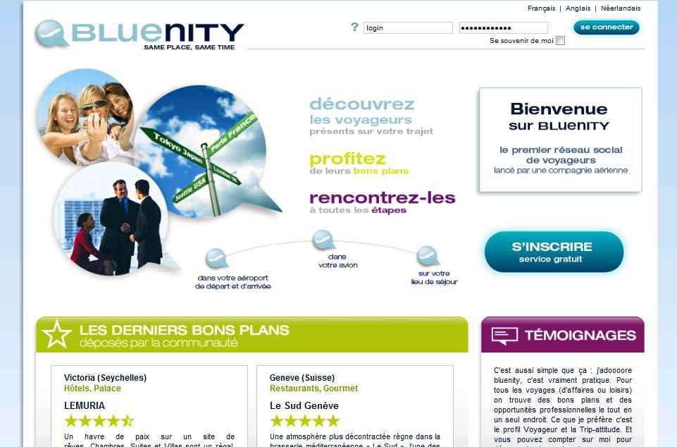 Bluenity page accueil
