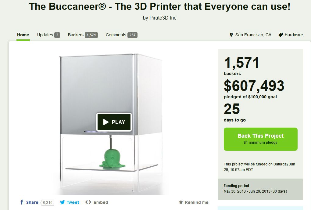 Buccaneer imprimante 3D