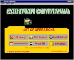 Cartman Commando South Park screen