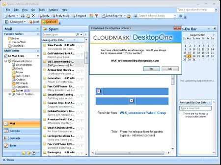 Cloudmark DesktopOne screen1