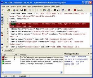CSE HTML Validator Lite screen1