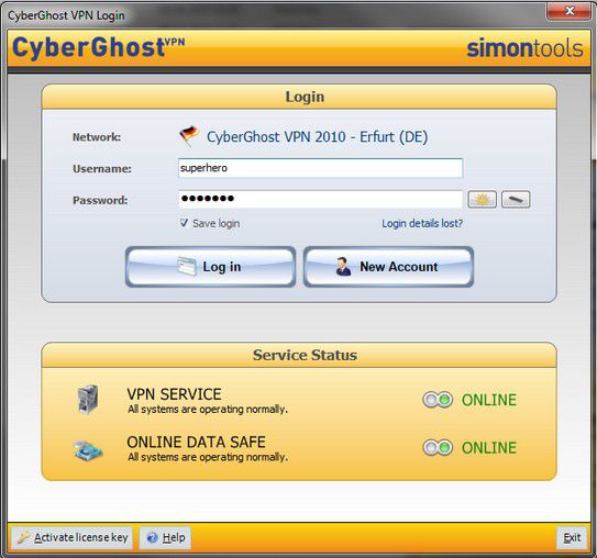 CyberGhost Classic VPN screen1