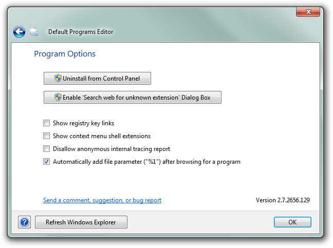 Default Programs Editor screen1