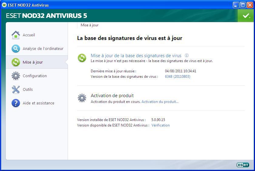 ESET NOD32 Antivirus v5  screen 1