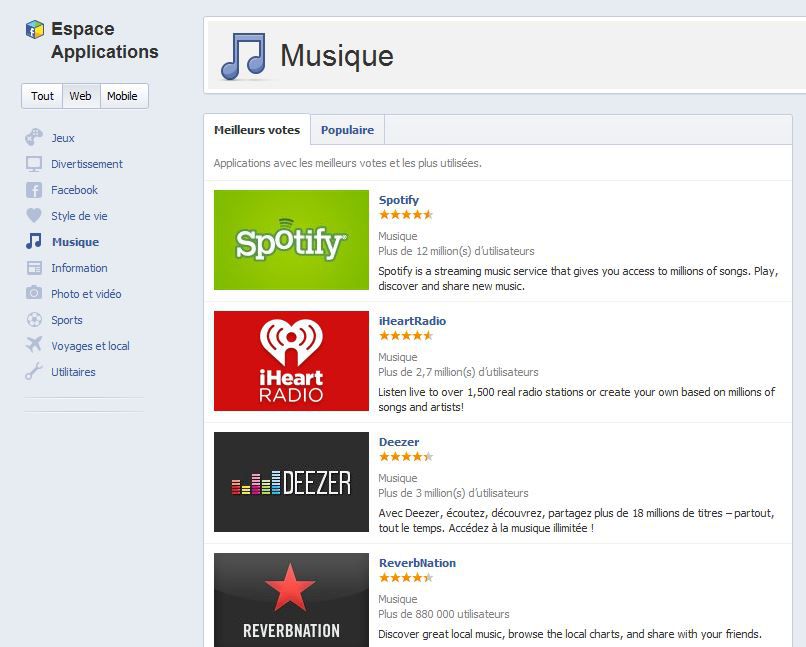 Facebook-apps-musique