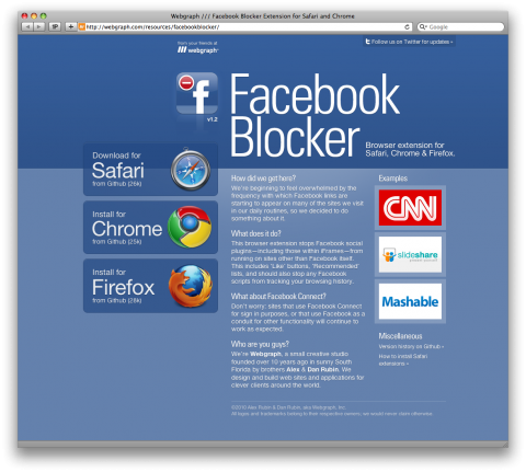 Facebook Blocker pour Chrome screen1