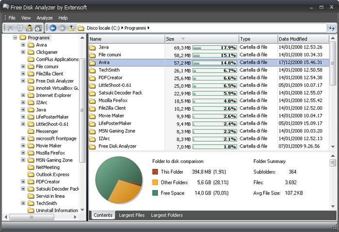 Free Disk Usage Analyzer screen1