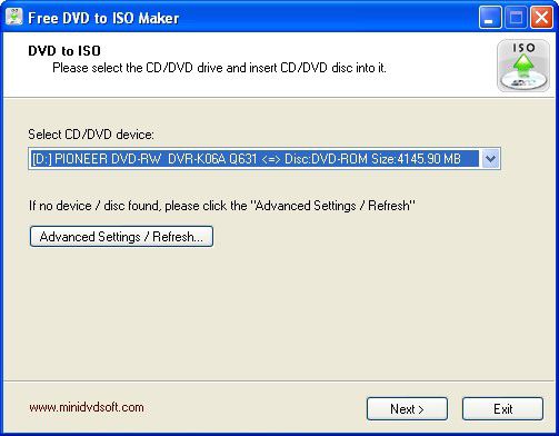 Free DVD ISO Maker screen 2