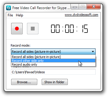 Free Video Call Recorder for Skype screen1