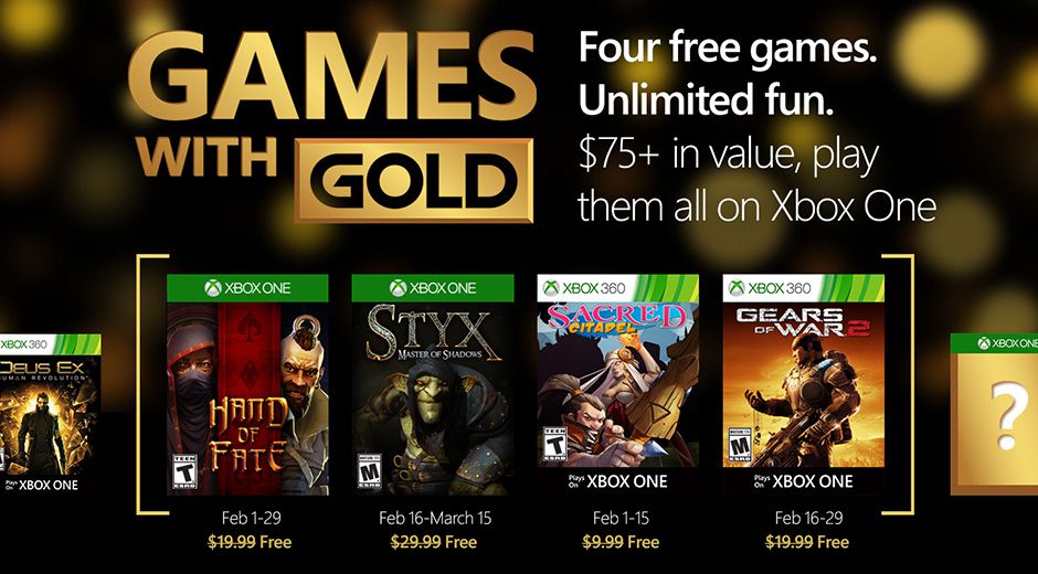 Games with Gold - fevrier 2016