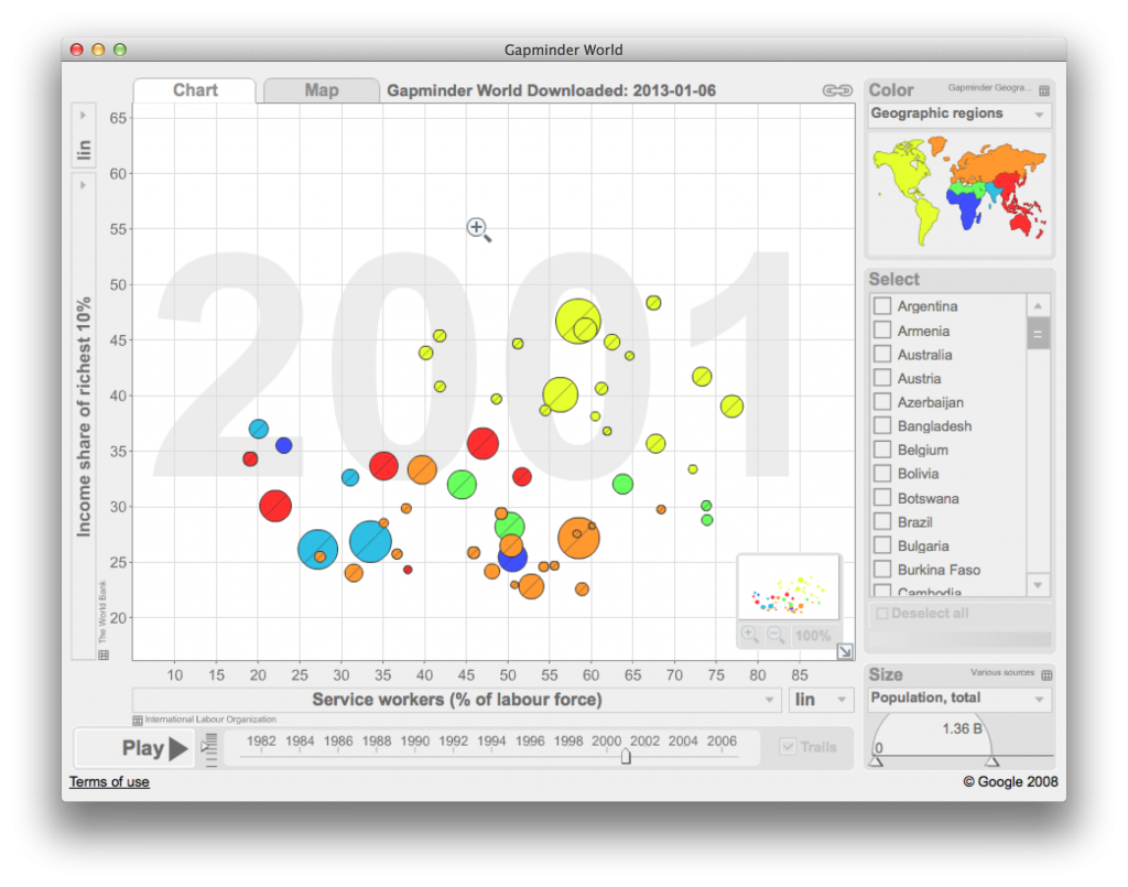 Gapminder World Offline screen1