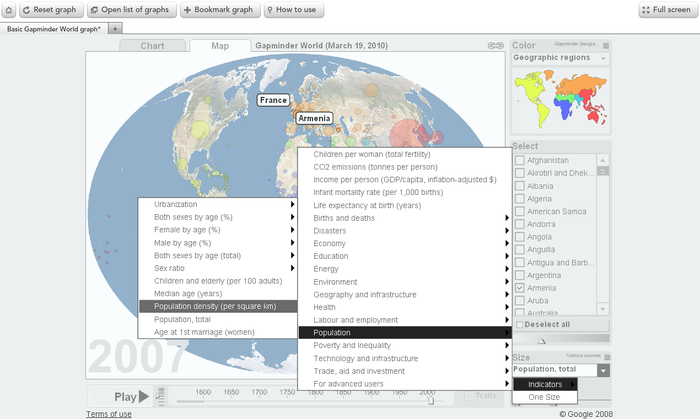 Gapminder World Offline screen2