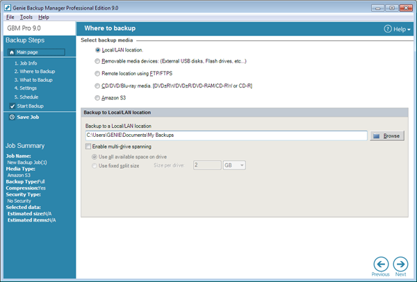 Genie Backup Manager Pro  screen2