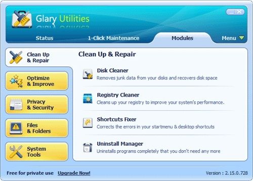 Glary Utilities screen2