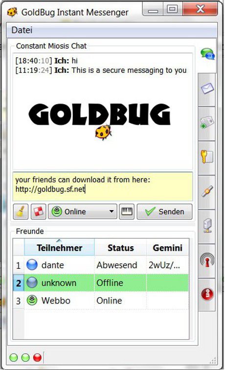 GoldBug Messenger screen2