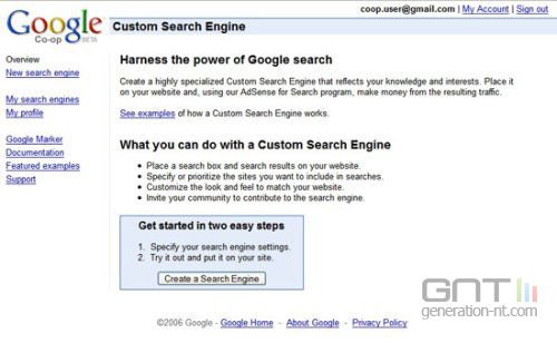 Google custom search captures ecran