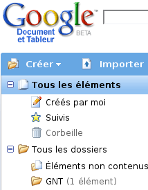 Google document tableur