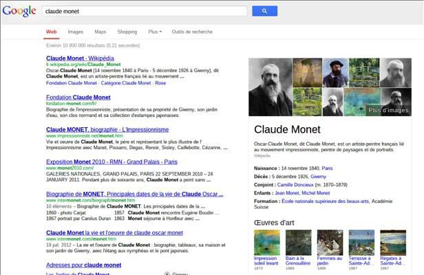 google-graphe-connaissance-claude-monet