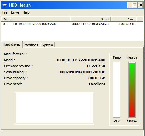 HDD Health screen1