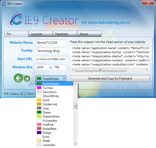 IE9 Creator screen1