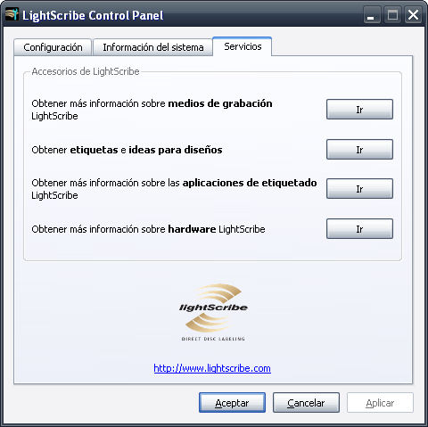 LightScribe System Software screen1