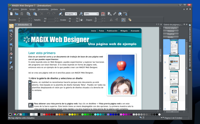 MAGIX Web Designer MX screen