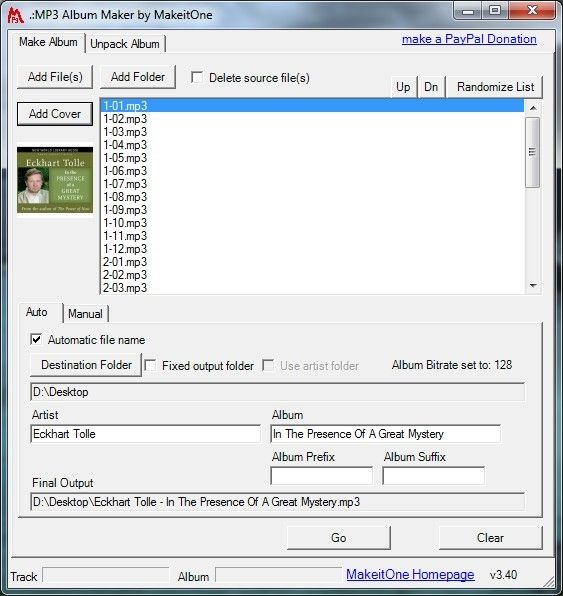 MakeItOne MP3 Album Maker screen2