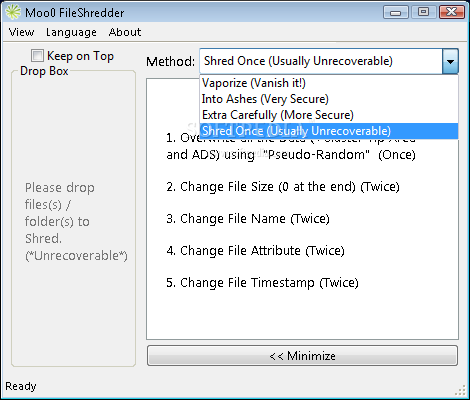 Moo0 FileShredder screen2